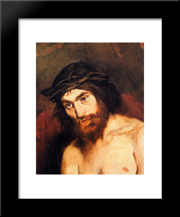 The Head Of Christ 20x24 Black Modern Wood Framed Art Print Poster by Manet, Edouard