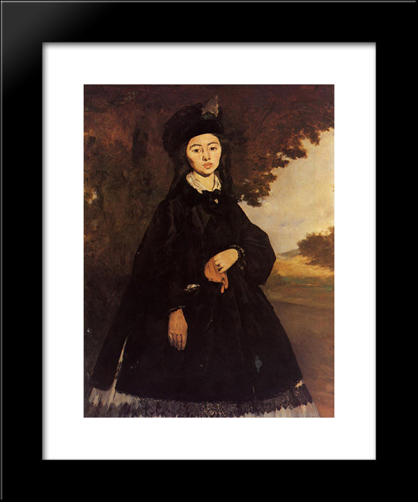 Madame Brunet 20x24 Black Modern Wood Framed Art Print Poster by Manet, Edouard