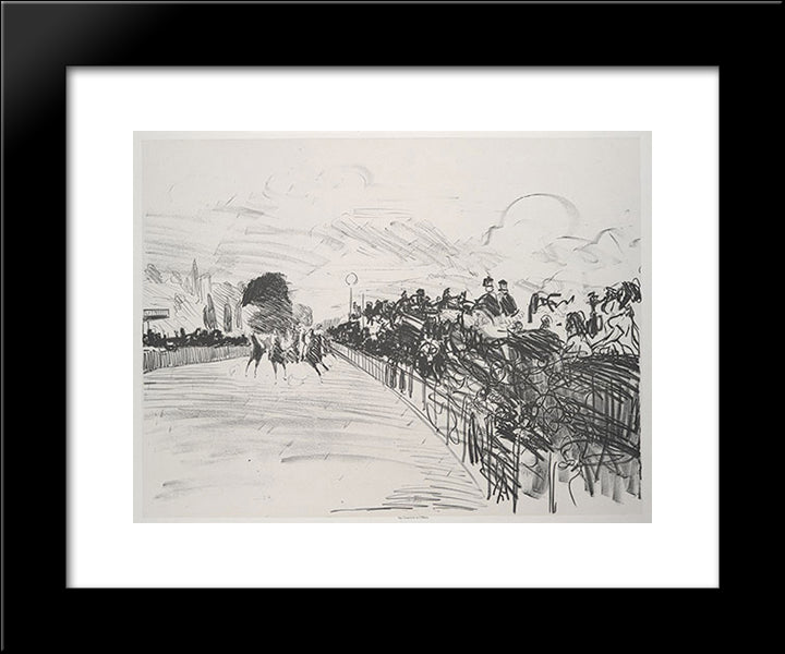 The Races 20x24 Black Modern Wood Framed Art Print Poster by Manet, Edouard