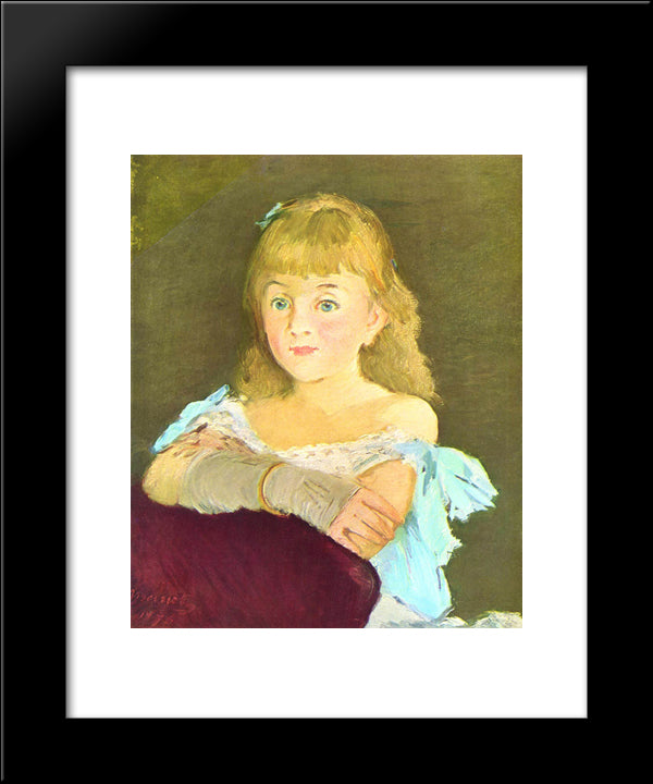 Portrait Of Lina Campineanu 20x24 Black Modern Wood Framed Art Print Poster by Manet, Edouard
