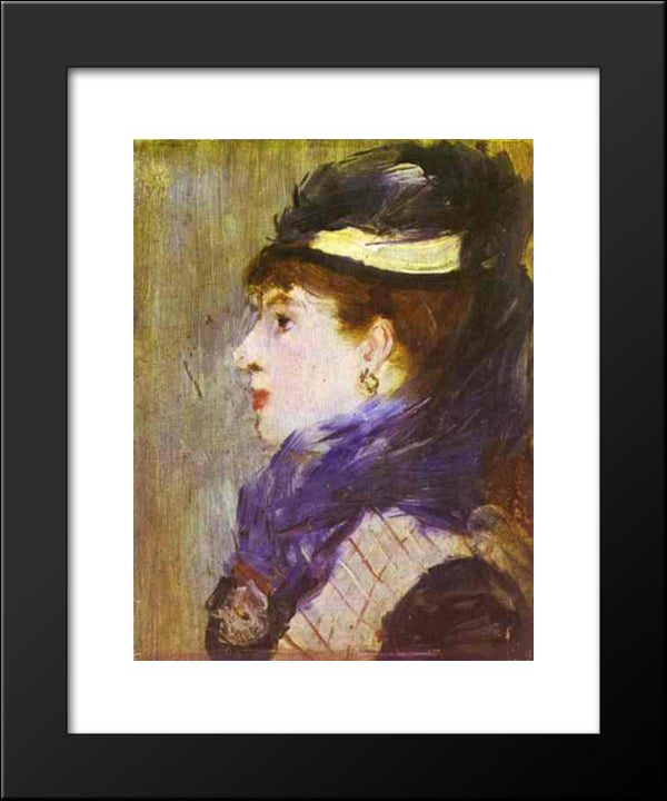 Portrait Of A Lady 20x24 Black Modern Wood Framed Art Print Poster by Manet, Edouard