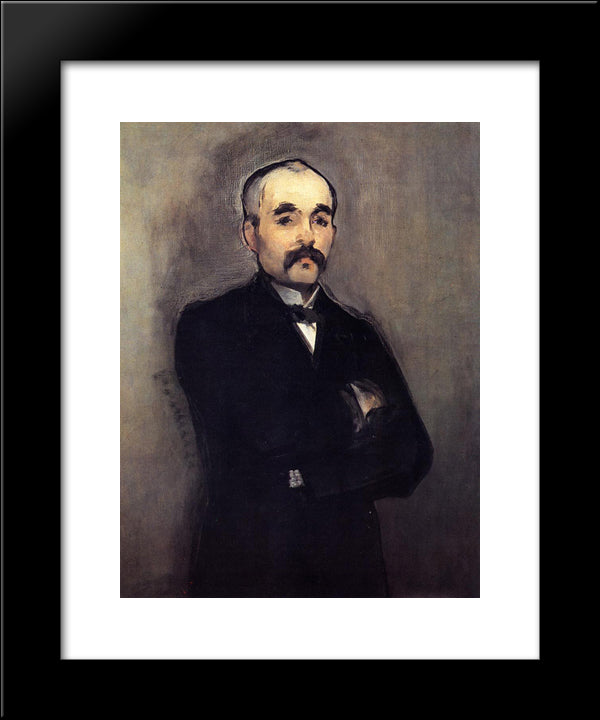 Portrait Of Georges Clemenceau 20x24 Black Modern Wood Framed Art Print Poster by Manet, Edouard
