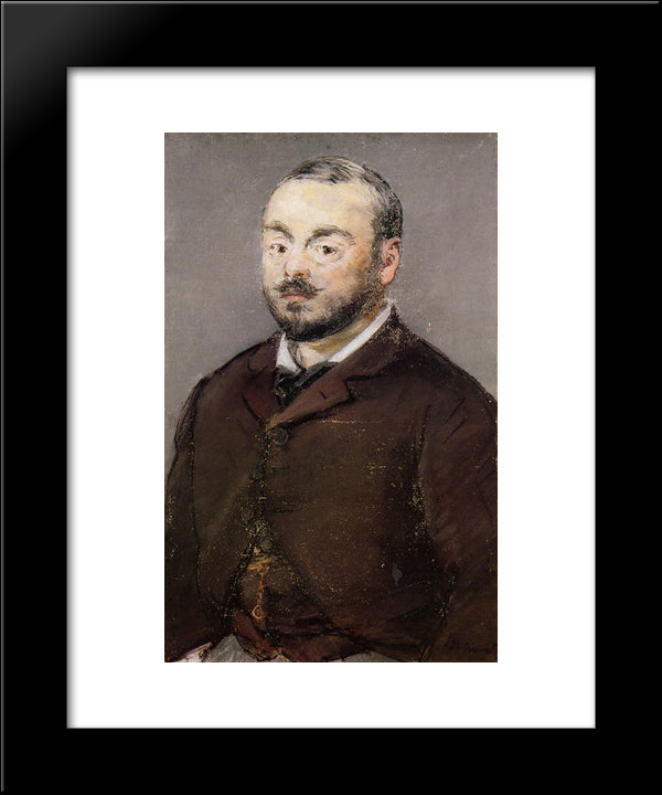 Portrait Of Composer Emmanual Chabrier 20x24 Black Modern Wood Framed Art Print Poster by Manet, Edouard