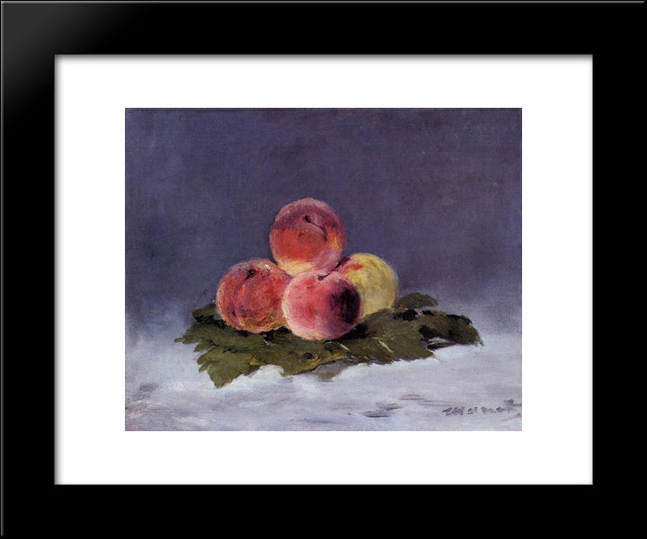 Peaches 20x24 Black Modern Wood Framed Art Print Poster by Manet, Edouard