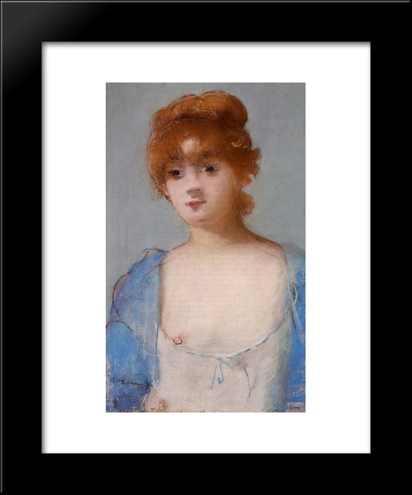 Young Woman In A Negligee 20x24 Black Modern Wood Framed Art Print Poster by Manet, Edouard