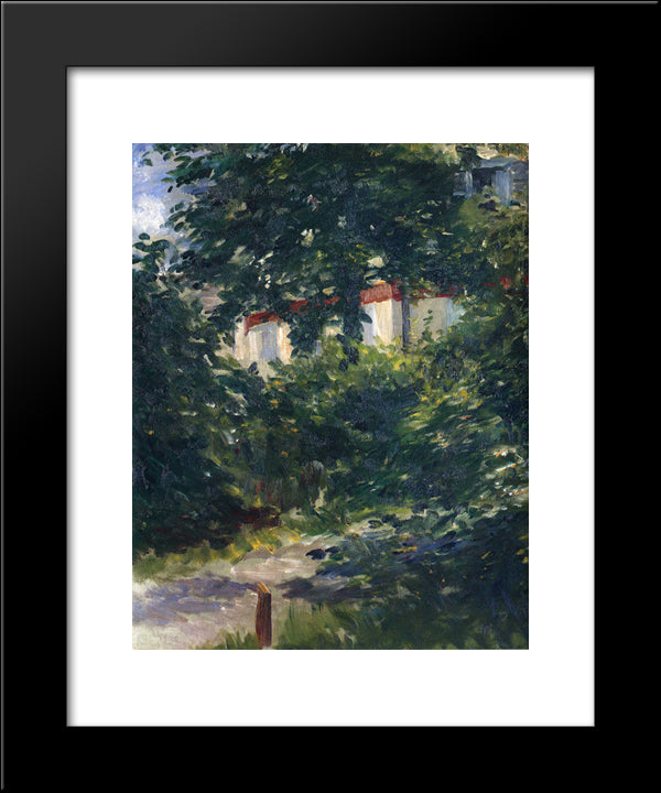 The Garden Around Manet'S House 20x24 Black Modern Wood Framed Art Print Poster by Manet, Edouard