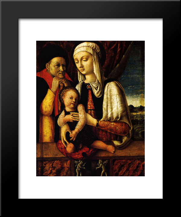 The Holy Family 20x24 Black Modern Wood Framed Art Print Poster by Mantegna, Andrea