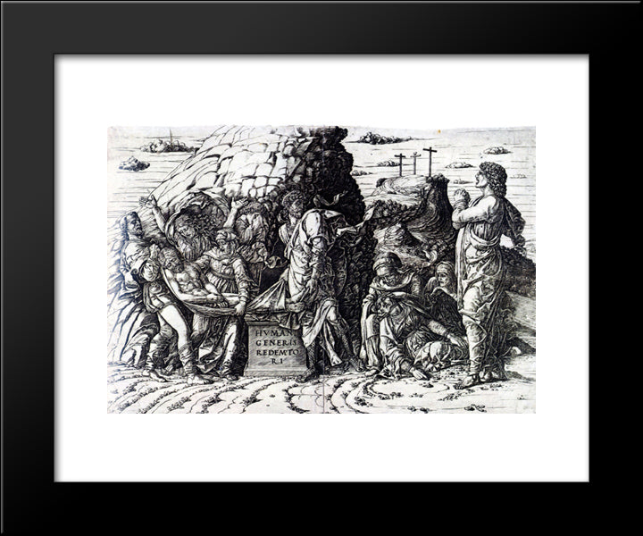 The Entombment 20x24 Black Modern Wood Framed Art Print Poster by Mantegna, Andrea
