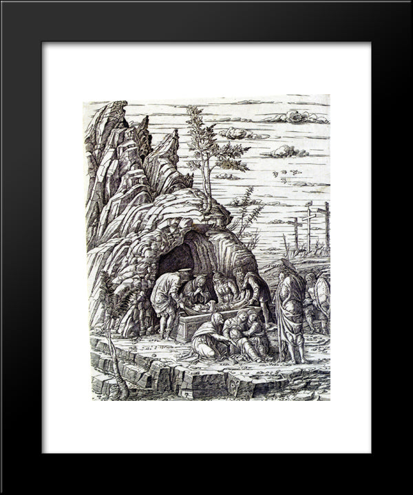 The Entombment 20x24 Black Modern Wood Framed Art Print Poster by Mantegna, Andrea