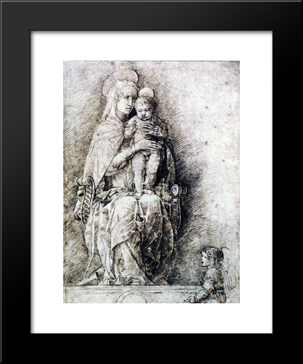 Virgin And Child 20x24 Black Modern Wood Framed Art Print Poster by Mantegna, Andrea
