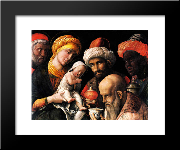 Adoration Of The Magi 20x24 Black Modern Wood Framed Art Print Poster by Mantegna, Andrea