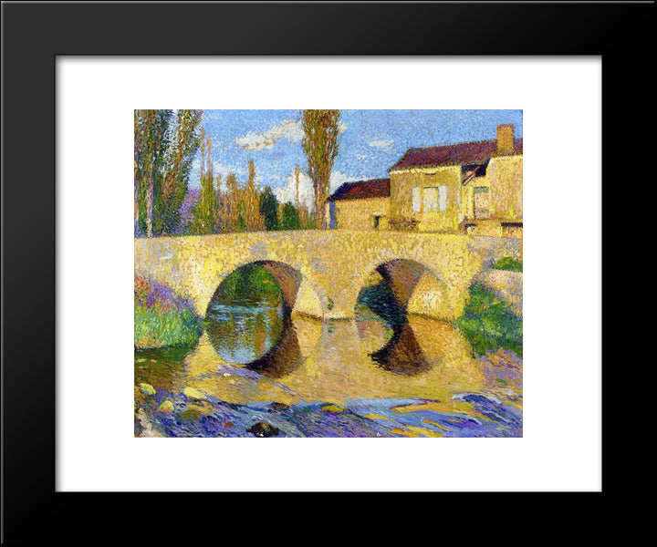 The Bridge Of Bastiide-Du-Vert 20x24 Black Modern Wood Framed Art Print Poster by Martin, Henri
