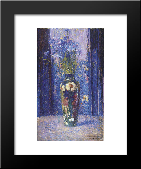 Vase Of Flowers 20x24 Black Modern Wood Framed Art Print Poster by Martin, Henri