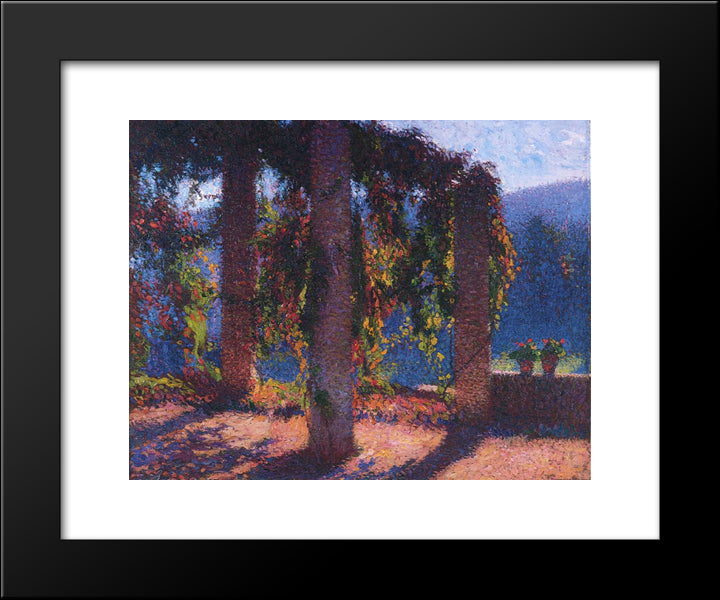 The Pergola In Marquayrol 20x24 Black Modern Wood Framed Art Print Poster by Martin, Henri