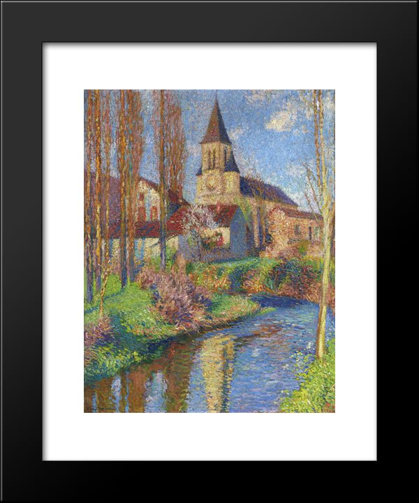 Church In Labastide Du Vert 20x24 Black Modern Wood Framed Art Print Poster by Martin, Henri