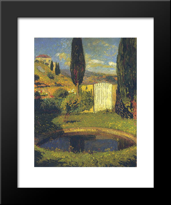 Garden At Labastide Du Vert 20x24 Black Modern Wood Framed Art Print Poster by Martin, Henri