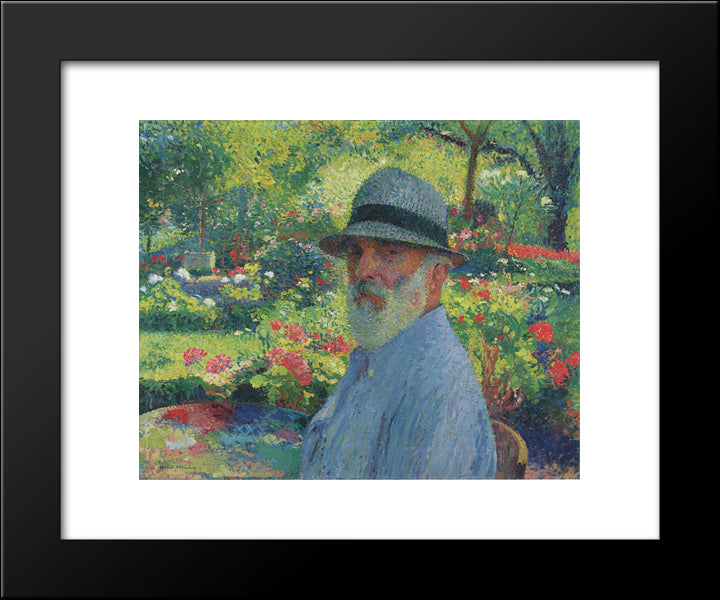 Self Portrait In The Garden 20x24 Black Modern Wood Framed Art Print Poster by Martin, Henri