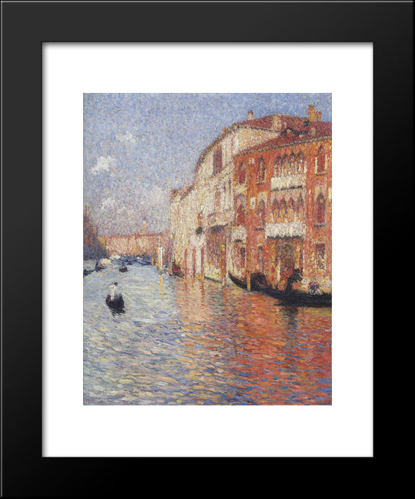 Jaune Palace In Venice 20x24 Black Modern Wood Framed Art Print Poster by Martin, Henri