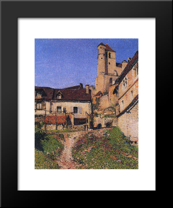 Village Corner 20x24 Black Modern Wood Framed Art Print Poster by Martin, Henri