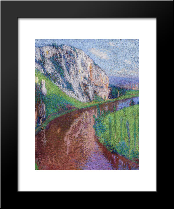 The Lot At St. Cirq-Lapopie 20x24 Black Modern Wood Framed Art Print Poster by Martin, Henri