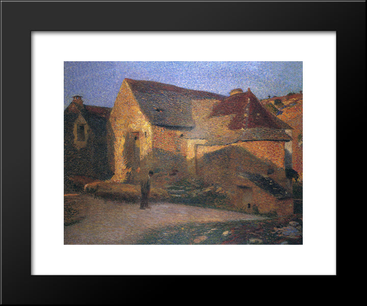 The Old House In The Last Rays 20x24 Black Modern Wood Framed Art Print Poster by Martin, Henri