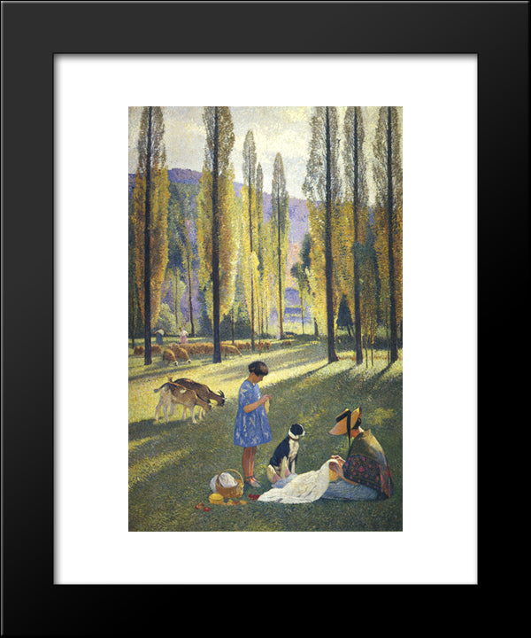 The Poplars 20x24 Black Modern Wood Framed Art Print Poster by Martin, Henri