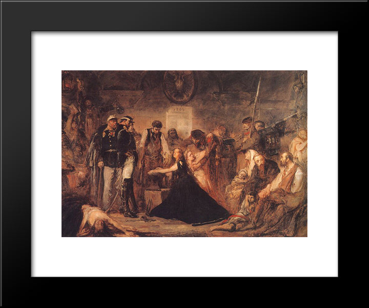Polonia 20x24 Black Modern Wood Framed Art Print Poster by Matejko, Jan