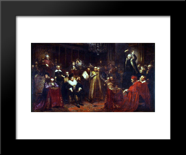 Skarga`S Sermon 20x24 Black Modern Wood Framed Art Print Poster by Matejko, Jan