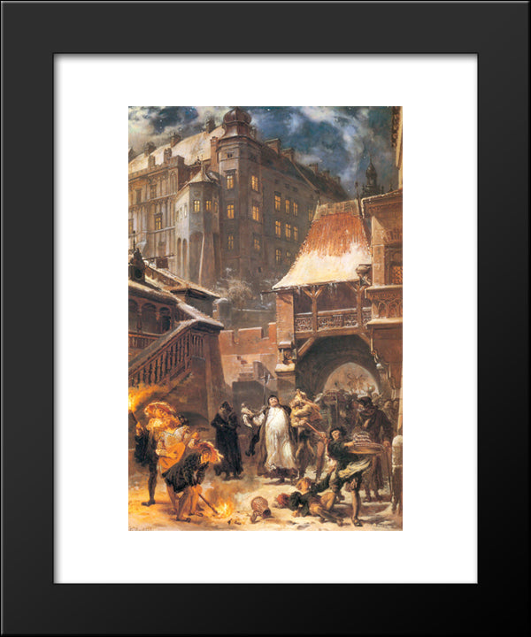 Gamrat And Stanczyk 20x24 Black Modern Wood Framed Art Print Poster by Matejko, Jan