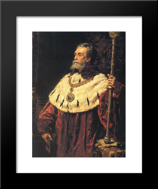 Portrait Of Stanislaw Tarnowski 20x24 Black Modern Wood Framed Art Print Poster by Matejko, Jan