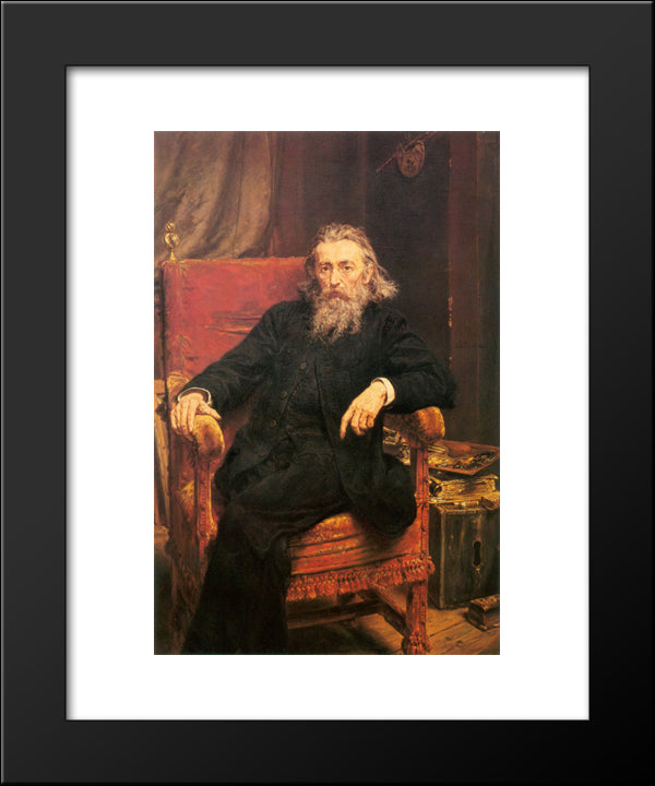 Self-Portrait 20x24 Black Modern Wood Framed Art Print Poster by Matejko, Jan