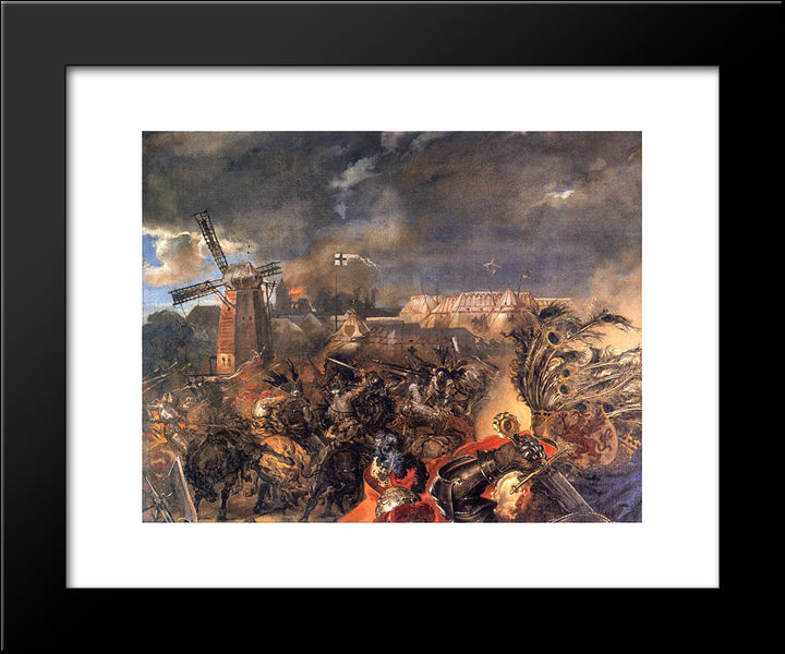 Battle Of Grunwald (Detail) 20x24 Black Modern Wood Framed Art Print Poster by Matejko, Jan
