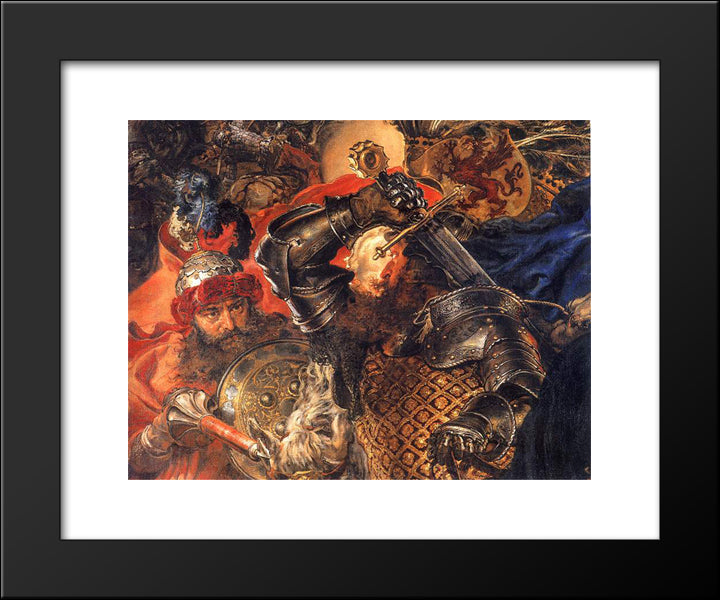 Battle Of Grunwald (Detail) 20x24 Black Modern Wood Framed Art Print Poster by Matejko, Jan