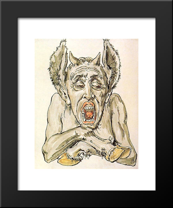 Devil 20x24 Black Modern Wood Framed Art Print Poster by Matejko, Jan
