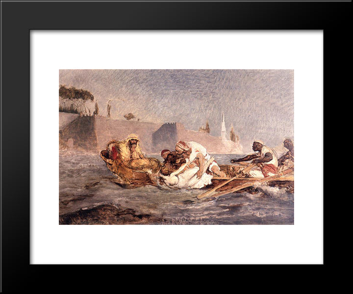 Drowned In Bosphorus 20x24 Black Modern Wood Framed Art Print Poster by Matejko, Jan
