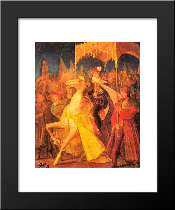 Entry Valois 20x24 Black Modern Wood Framed Art Print Poster by Matejko, Jan