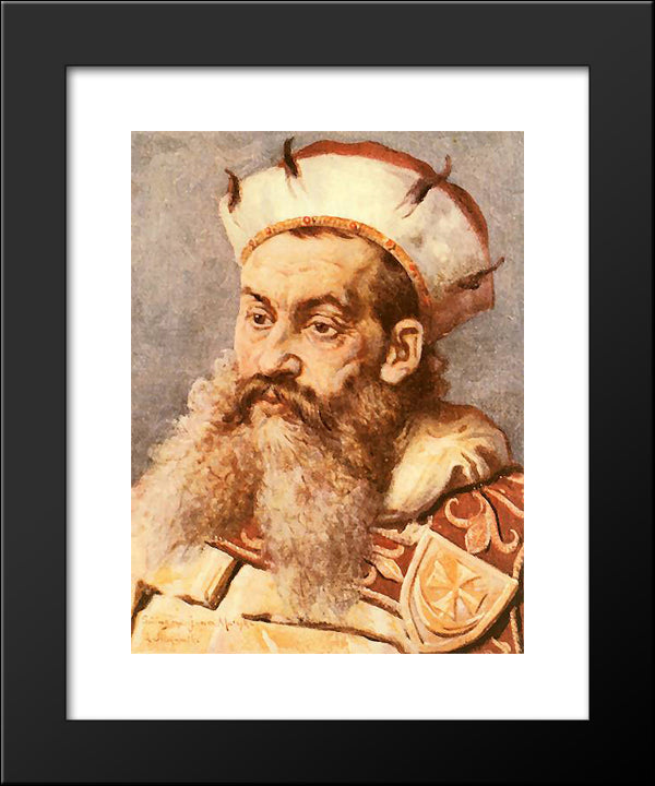 Henry The Bearded 20x24 Black Modern Wood Framed Art Print Poster by Matejko, Jan