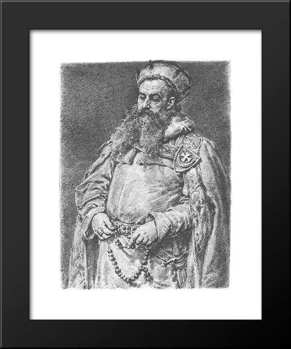 Henryk Brodaty 20x24 Black Modern Wood Framed Art Print Poster by Matejko, Jan