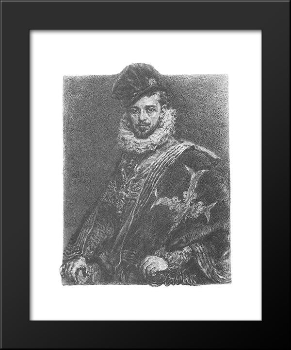 Henryk Walezy 20x24 Black Modern Wood Framed Art Print Poster by Matejko, Jan