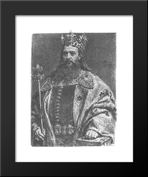 Kazimierz Iii Wielki 20x24 Black Modern Wood Framed Art Print Poster by Matejko, Jan