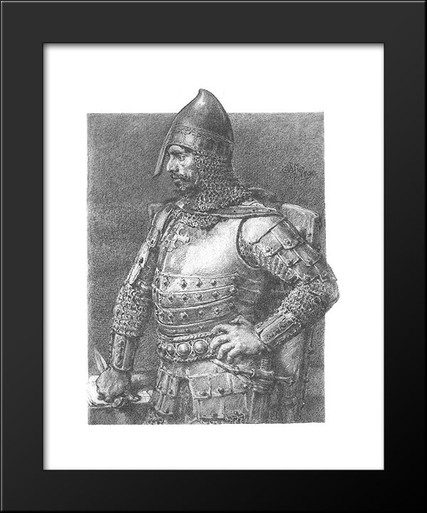 Konrad I Of Masovia 20x24 Black Modern Wood Framed Art Print Poster by Matejko, Jan
