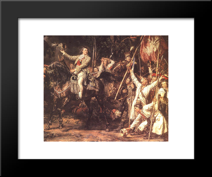 Kosciuszko Raclawice 20x24 Black Modern Wood Framed Art Print Poster by Matejko, Jan