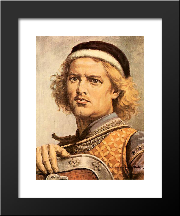 Leszek I The White 20x24 Black Modern Wood Framed Art Print Poster by Matejko, Jan