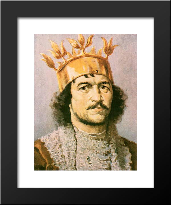 Leszek The Black 20x24 Black Modern Wood Framed Art Print Poster by Matejko, Jan