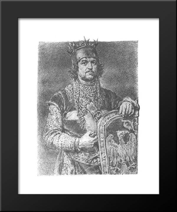 Leszek The Black 20x24 Black Modern Wood Framed Art Print Poster by Matejko, Jan