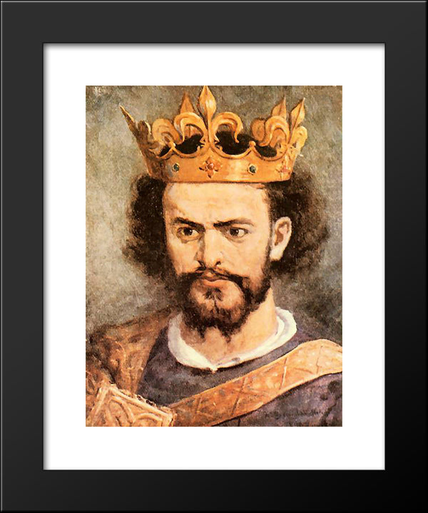 Louis Of Anjou 20x24 Black Modern Wood Framed Art Print Poster by Matejko, Jan