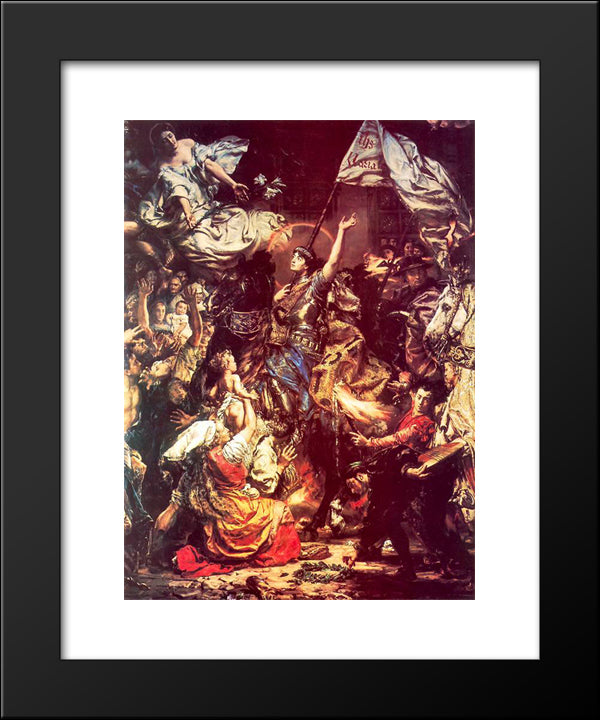 Maid Of Orleans 20x24 Black Modern Wood Framed Art Print Poster by Matejko, Jan