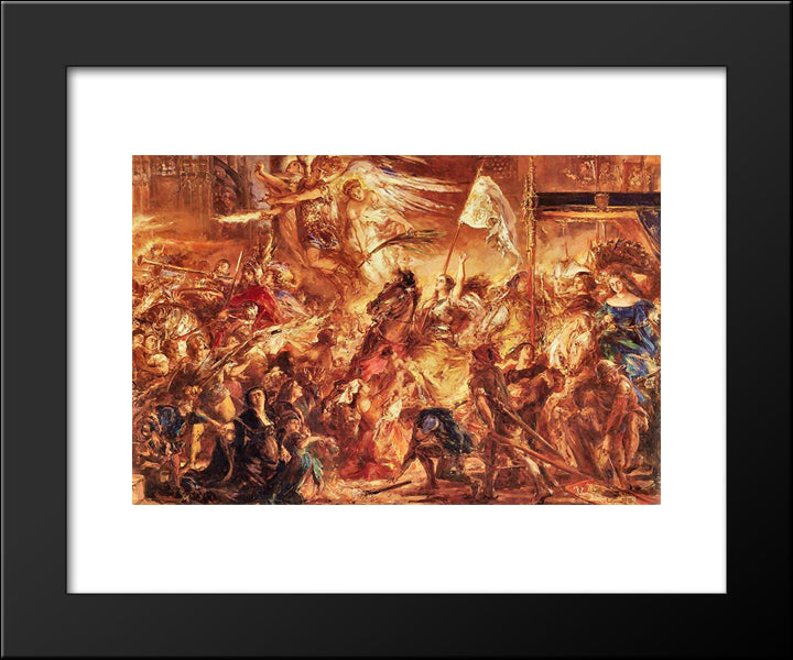 Maid Of Orleans 20x24 Black Modern Wood Framed Art Print Poster by Matejko, Jan