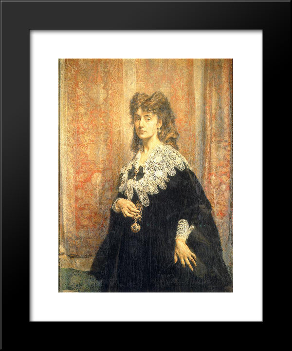 Maria Puslowska 20x24 Black Modern Wood Framed Art Print Poster by Matejko, Jan