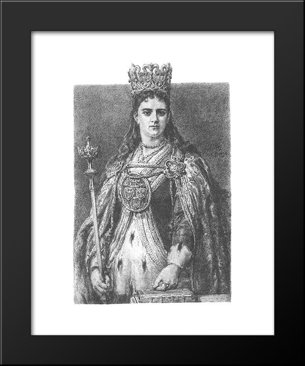 Matejko Jadwiga 20x24 Black Modern Wood Framed Art Print Poster by Matejko, Jan